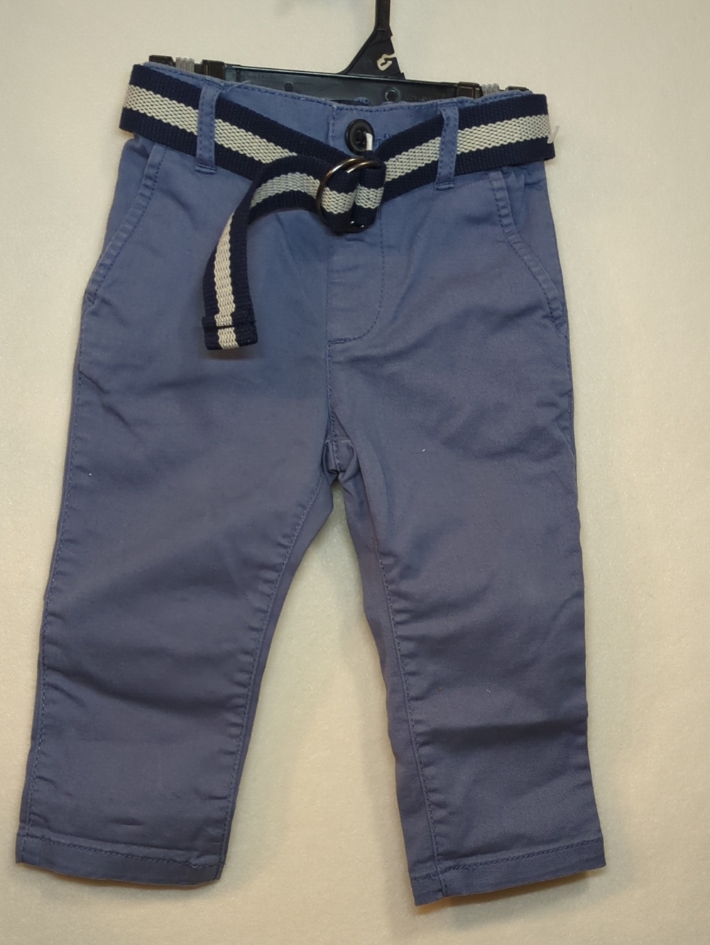 The Children's Place Blue Chino Pants with Striped Web Belt